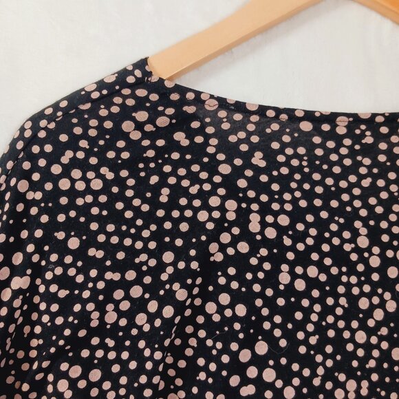 Boden,  Women's Top, Size 8, Black with Soft Pink Dots,  Lyocell and Wool Blend - Picture 8 of 16